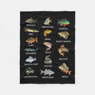 Couverture Polaire Types D'Espèces De Poissons D'Eau Douce Pêcheur