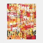 Couverture Polaire Typographie Abstraite détenue Art moderne (Devant)