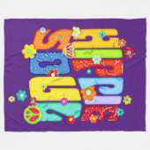 Couverture Polaire Typographie amusante - HIPPIE SOUL 1 (Devant (Horizontal))