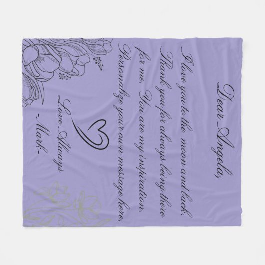 Couverture Polaire Typographie avec fleurs (Devant (Horizontal))