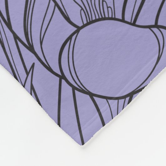 Couverture Polaire Typographie avec fleurs (Coin)