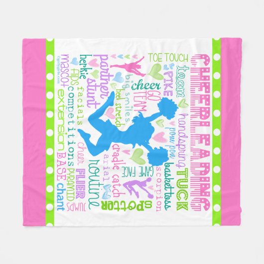 Couverture Polaire Typographie Cheerleading en pastel de mots (Devant (Horizontal))