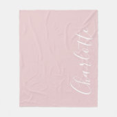 Couverture Polaire Typographie Chic Script Personnalisé Fille Rose (Devant)