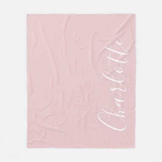 Couverture Polaire Typographie Chic Script Personnalisé Fille Rose (Devant)