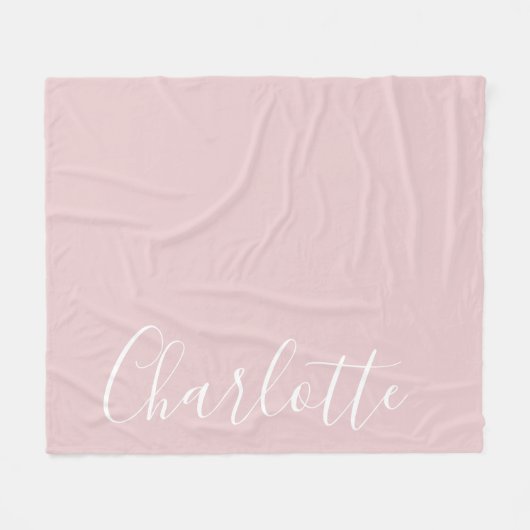 Couverture Polaire Typographie Chic Script Personnalisé Fille Rose (Devant (Horizontal))