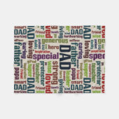 Couverture Polaire Typographie de fête des pères des textes de nuage (Devant (Horizontal))
