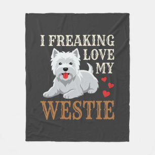 Couverture Polaire Typographie de l'amour du chien Westie