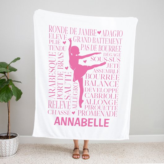 Couverture Polaire Typographie de Little Pink Ballerina
