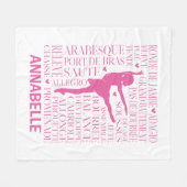 Couverture Polaire Typographie de Little Pink Ballerina (Devant (Horizontal))