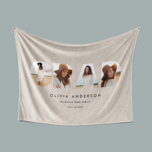 Couverture Polaire Typographie géométrique moderne diplôme d'arc phot