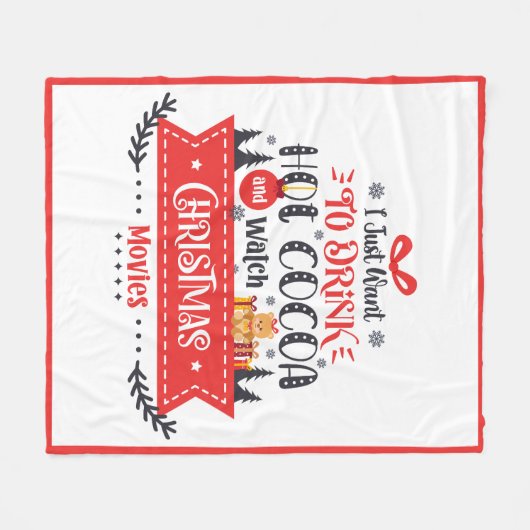 Couverture Polaire Typographie graphique moderne de Noël (Devant (Horizontal))