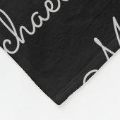 Couverture Polaire Typographie modèle Remplacez votre nom Noir (Coin)