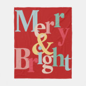 Couverture Polaire Typographie moderne Joyeux et rouge vif (Devant)