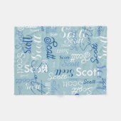 Couverture Polaire Typographie Nom allier couleur bleu clair (Devant (Horizontal))