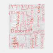 Couverture Polaire Typographie Noms rose gris (Devant)