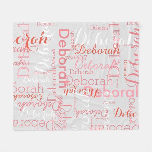 Couverture Polaire Typographie Noms rose gris (Devant (Horizontal))