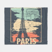 Couverture Polaire Typographie parisienne : affiche Eiffel abstraite. (Devant (Horizontal))