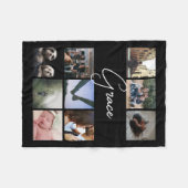 Couverture Polaire Typographie personnalisée et collage photo (Devant (Horizontal))