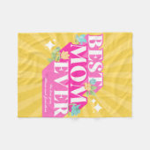 Couverture Polaire Typographie rétro Meilleure maman Ever Fête des Mè (Devant (Horizontal))