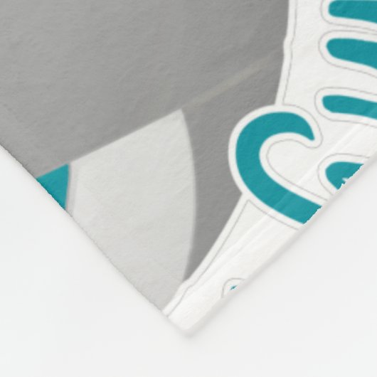 Couverture Polaire Typographie turquoise du terrain de volley-ball gr (Coin)