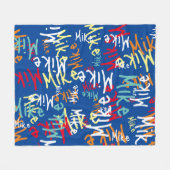 Couverture Polaire Typographie Urban Graffiti boy Nom motif alloween (Devant (Horizontal))