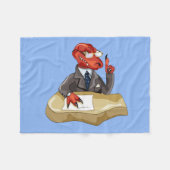 Couverture Polaire Tyrannosaurus Rex Boss Assis À Un Bureau. 2 (Devant (Horizontal))