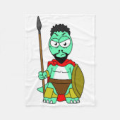 Couverture Polaire Tyrannosaurus Rex Habillé Comme Leonidas. (Devant)