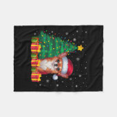 Couverture Polaire Ugly Chihuahua Santa Hat Feux de Noël (Devant (Horizontal))