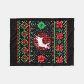 Couverture Polaire Ugly Christmas Sweater Design Plaid Reindeer (Devant (Horizontal))