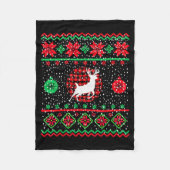 Couverture Polaire Ugly Christmas Sweater Design Plaid Reindeer  (Devant)