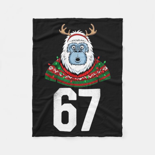 Couverture Polaire Ugly Christmas Sweater Yeti Gorilla Reindeer 67 (Devant)
