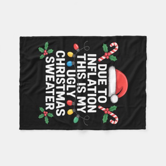 Couverture Polaire Ugly Christmas Sweaters Funny Due To Inflation (Devant (Horizontal))