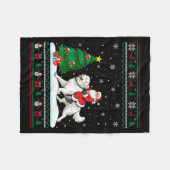 Couverture Polaire Ugly Christmas Tree Lights Santa Riding Great Pyre (Devant (Horizontal))
