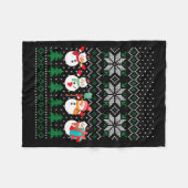 Couverture Polaire Ugly Christmas Xmas Tree Snowman Santa Claus New Y (Devant (Horizontal))