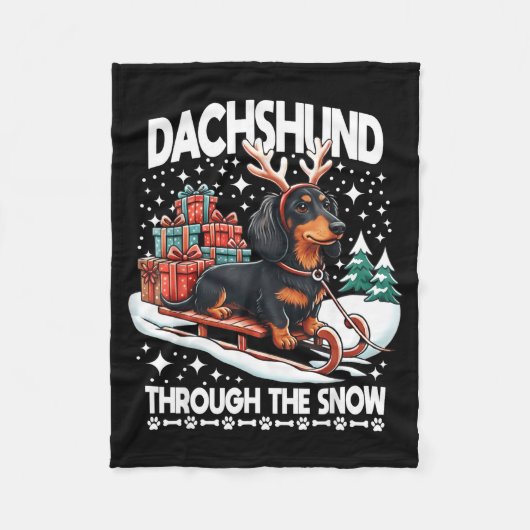 Couverture Polaire Ugly Dachshund Christmasthrough The Snow Gift Chri (Devant)