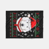 Couverture Polaire Ugly Sweater Christmas Bobtail Dog Santa Hat Pajam (Devant (Horizontal))