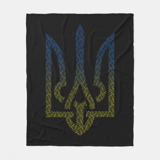 Couverture Polaire Ukraine Drapeau Et Trident Ukraine (Devant)