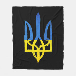 Couverture Polaire Ukrainien vintage trident la poche coeur support