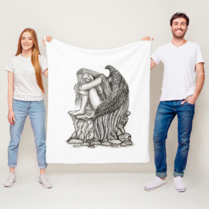Couverture Polaire Un ange endormi sur la pierre