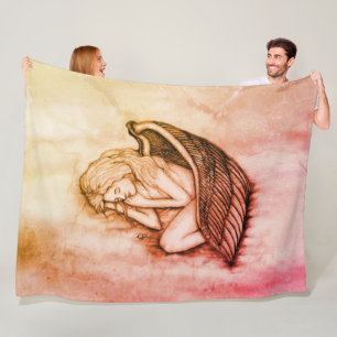 Couverture Polaire Un Ange endormi sur les nuages des cieux en marmor