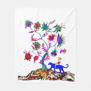 Couverture Polaire Un arbre de vie et une fille