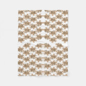 Couverture Polaire un arrière - plan blanc avec des fleurs marron (Devant)
