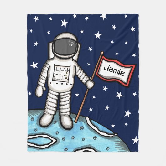 Couverture Polaire Un astronaute spatial personnalisé Cosmonaut Fleec (Devant)