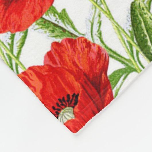 Couverture Polaire Un bon nombre de pavots rouges (Coin)