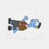 Couverture Polaire Un Brontosaur Dessiné, Habillé Comme Frankenstein. (Devant (Horizontal))