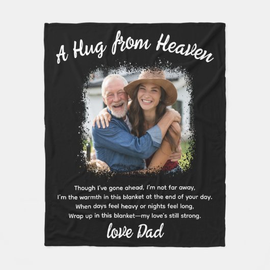 Couverture Polaire Un câlin du ciel Photo Memorial Keepsaké (Devant)