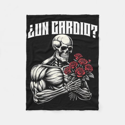 Couverture Polaire Un Cardio Espalda. Calaca Con Flores Rosas (Devant)