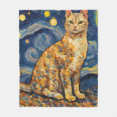 Couverture Polaire Un chat dans la nuit étoilée (Devant)