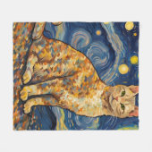 Couverture Polaire Un chat dans la nuit étoilée (Devant (Horizontal))