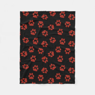 Couverture Polaire Un chien Empreinte de patte rouge vif propriétair